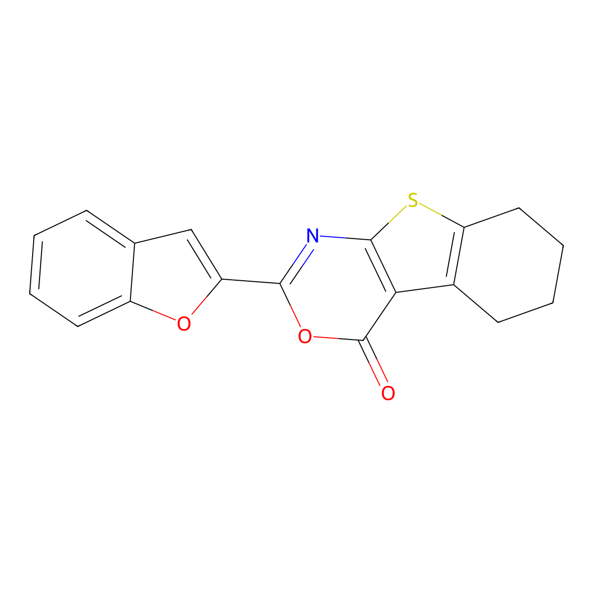 2-(1-Benzofuran-2-yl)-5,6,7,8-tetrahydro-[1]benzothiolo[2,3-d][1,3]oxazin-4-one molecular structure, CAS 433696-79-8