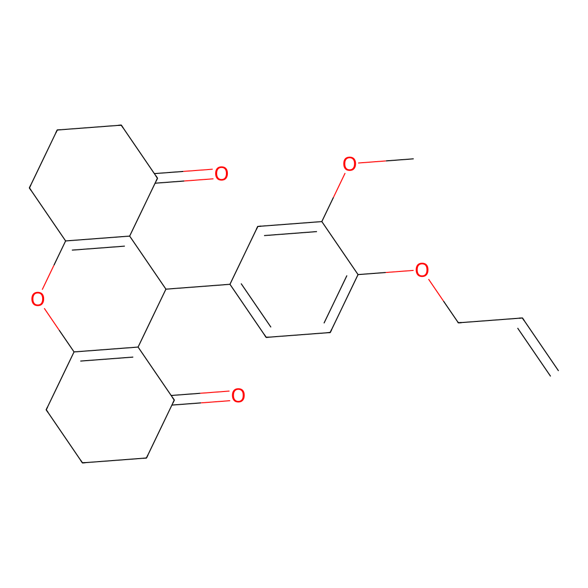 9-(3-methoxy-4-prop-2-enoxyphenyl)-3,4,5,6,7,9-hexahydro-2H-xanthene-1,8-dione molecular structure, CAS 433696-80-1