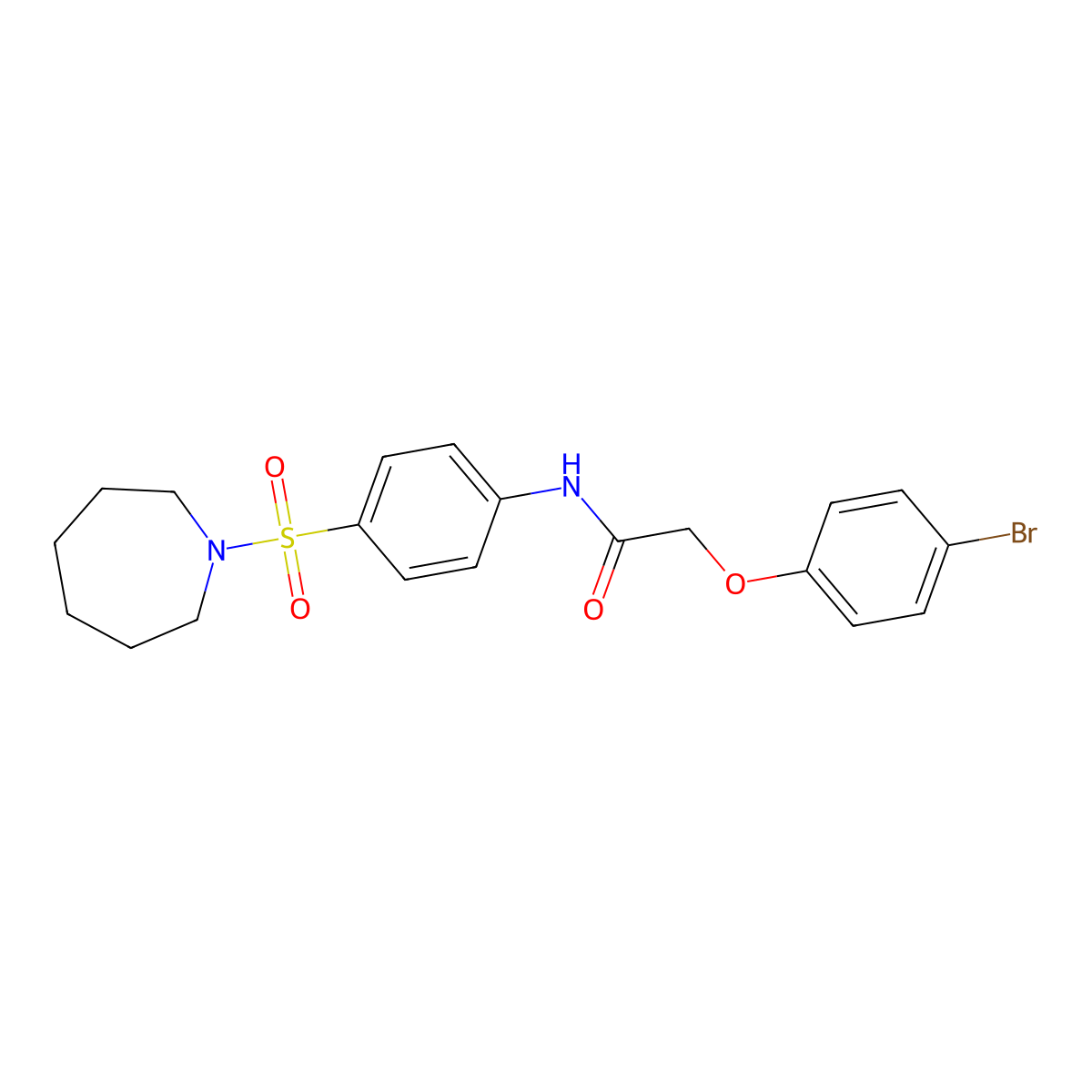 N-[4-(1-azepanylsulfonyl)phenyl]-2-(4-bromophenoxy)acetamide molecular structure, CAS 433696-81-2