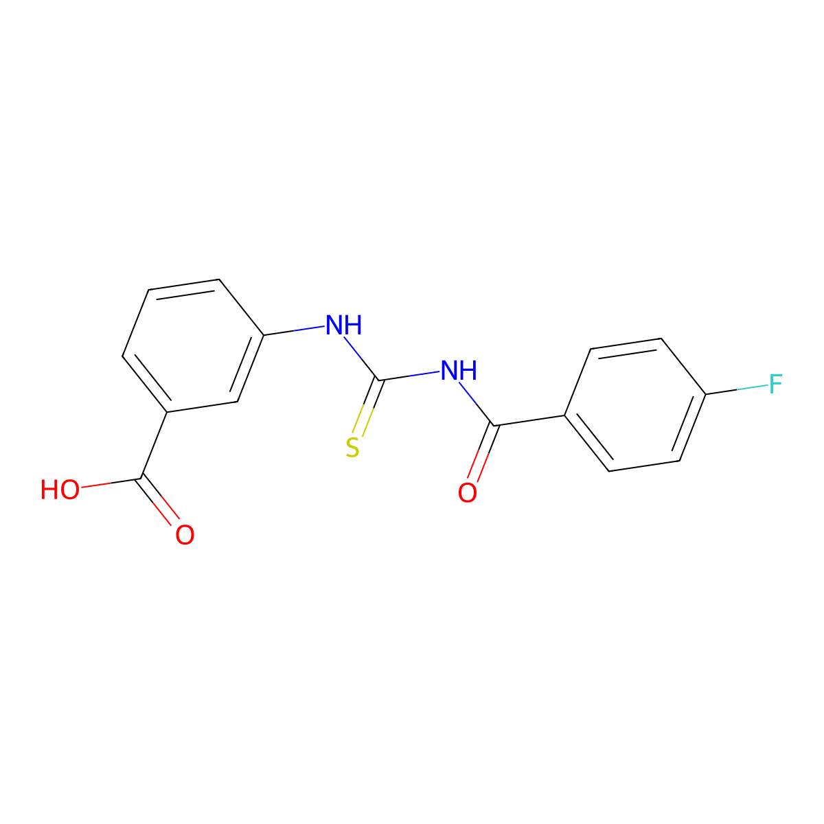 3-({[(4-Fluorophenyl)carbonyl]carbamothioyl}amino)benzoic acid molecular structure, CAS 433696-83-4