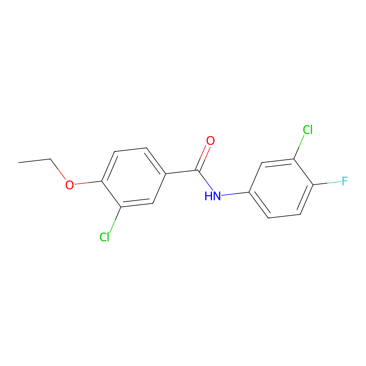 3-chloro-N-(3-chloro-4-fluorophenyl)-4-ethoxybenzamide molecular structure, CAS 433696-87-8