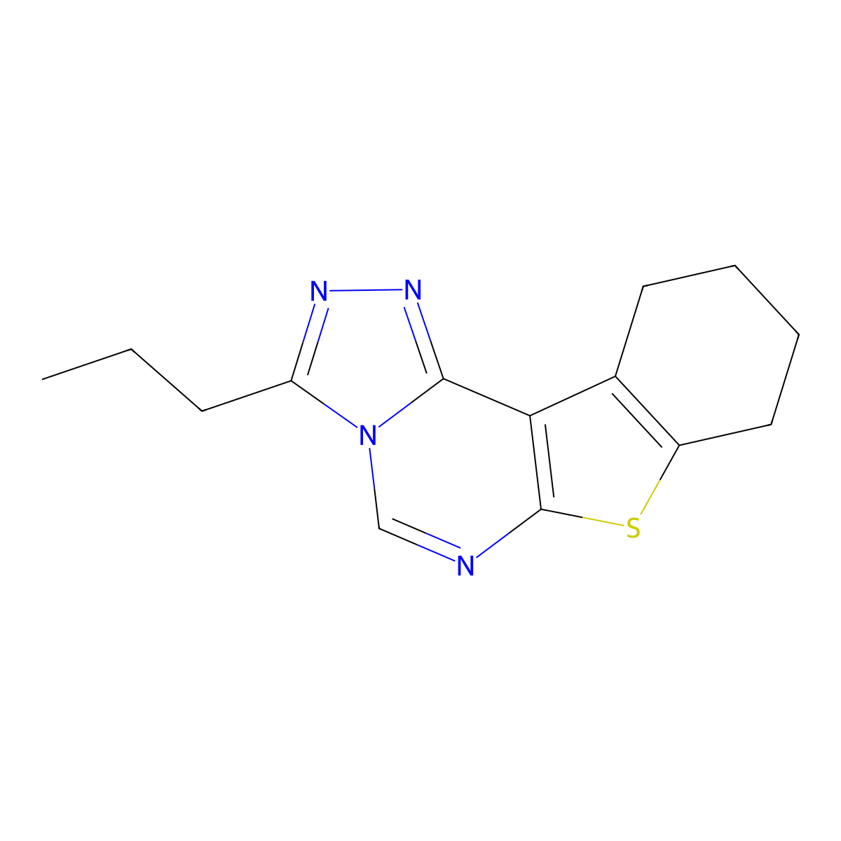 3-Propyl-8,9,10,11-tetrahydrobenzo[4,5]thieno[3,2-e][1,2,4]triazolo[4,3-c]pyrimidine molecular structure, CAS 433696-91-4