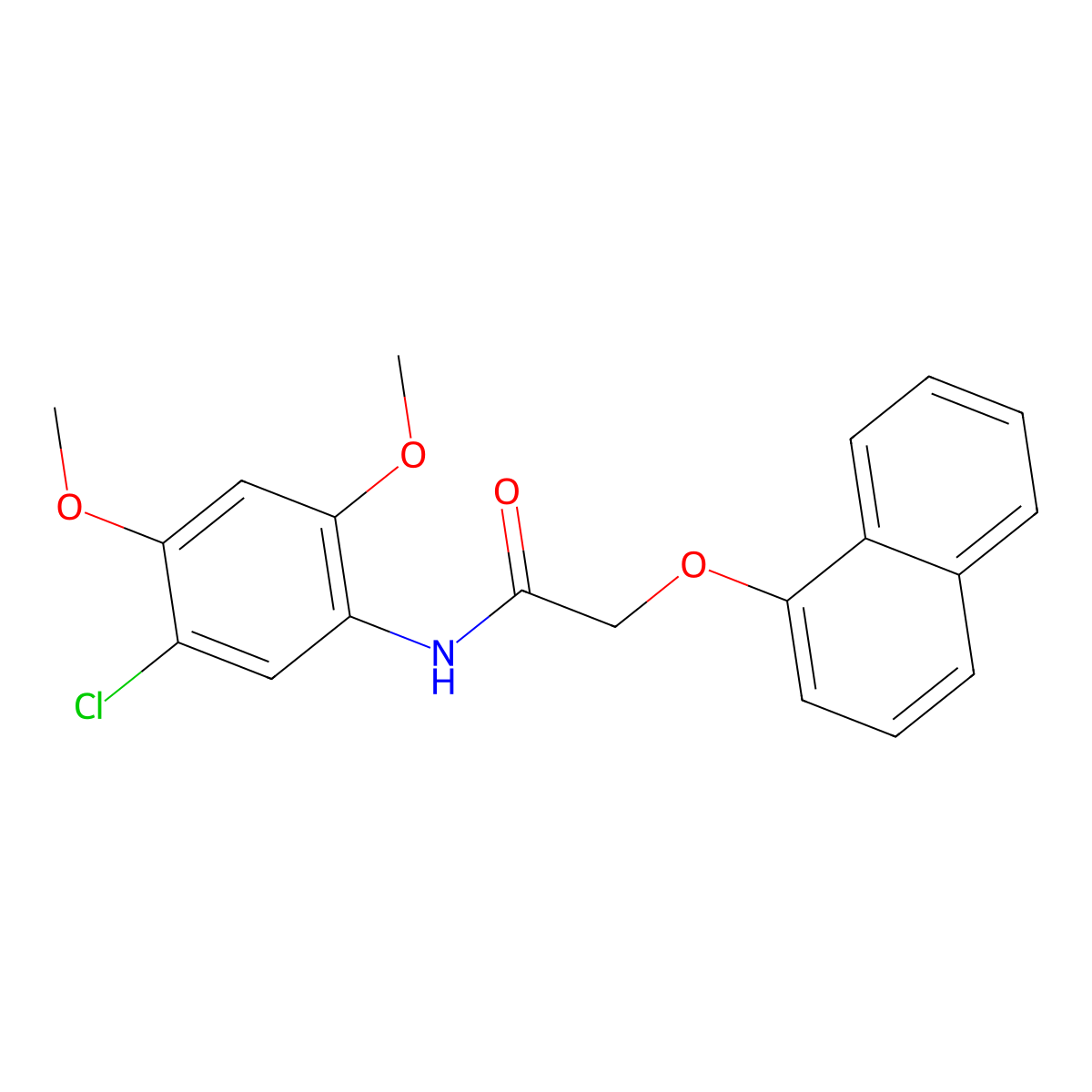 N-(5-chloro-2,4-dimethoxyphenyl)-2-naphthalen-1-yloxyacetamide molecular structure, CAS 433696-99-2