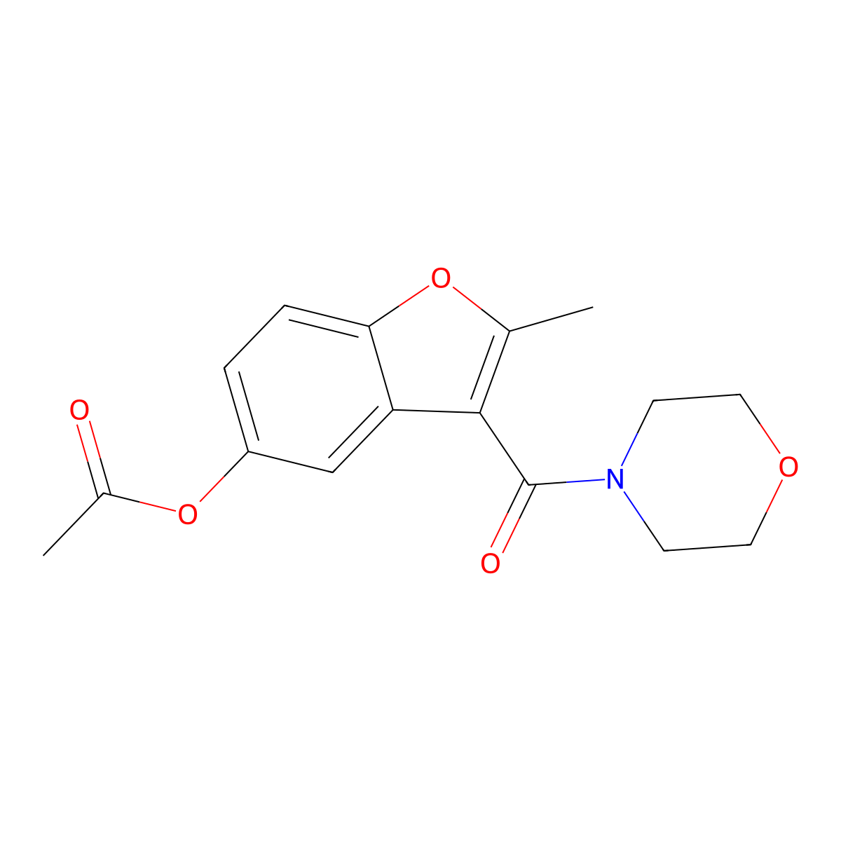 [2-Methyl-3-(morpholine-4-carbonyl)-1-benzofuran-5-yl] acetate molecular structure, CAS 433697-09-7