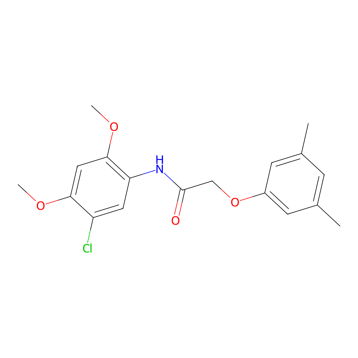 N-(5-chloro-2,4-dimethoxyphenyl)-2-(3,5-dimethylphenoxy)acetamide molecular structure, CAS 433697-13-3