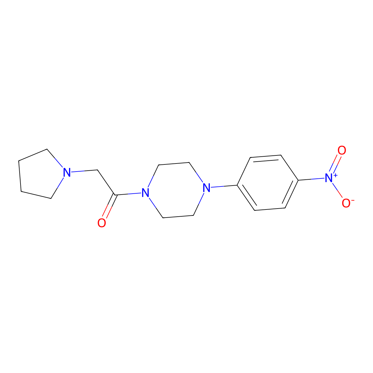 1-[4-(4-Nitrophenyl)piperazin-1-yl]-2-pyrrolidin-1-ylethanone molecular structure, CAS 433697-33-7