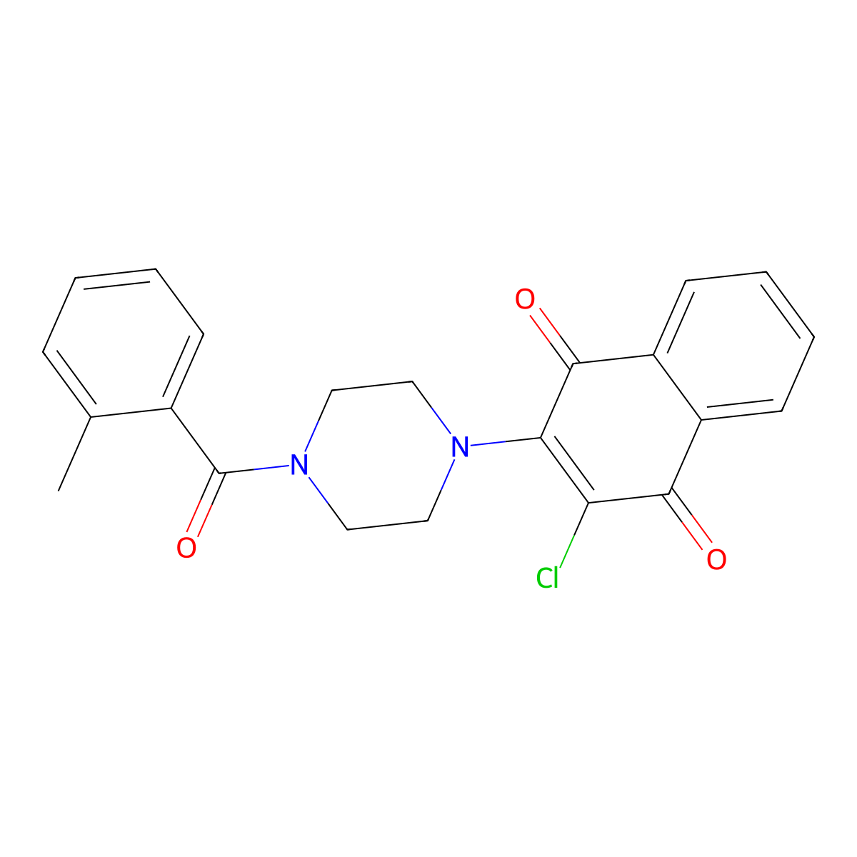 2-Chloro-3-[4-(2-methylbenzoyl)piperazin-1-yl]naphthalene-1,4-dione molecular structure, CAS 433697-35-9