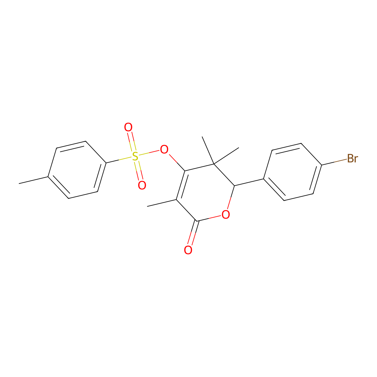 [2-(4-bromophenyl)-3,3,5-trimethyl-6-oxo-2H-pyran-4-yl] 4-methylbenzenesulfonate molecular structure, CAS 433697-50-8