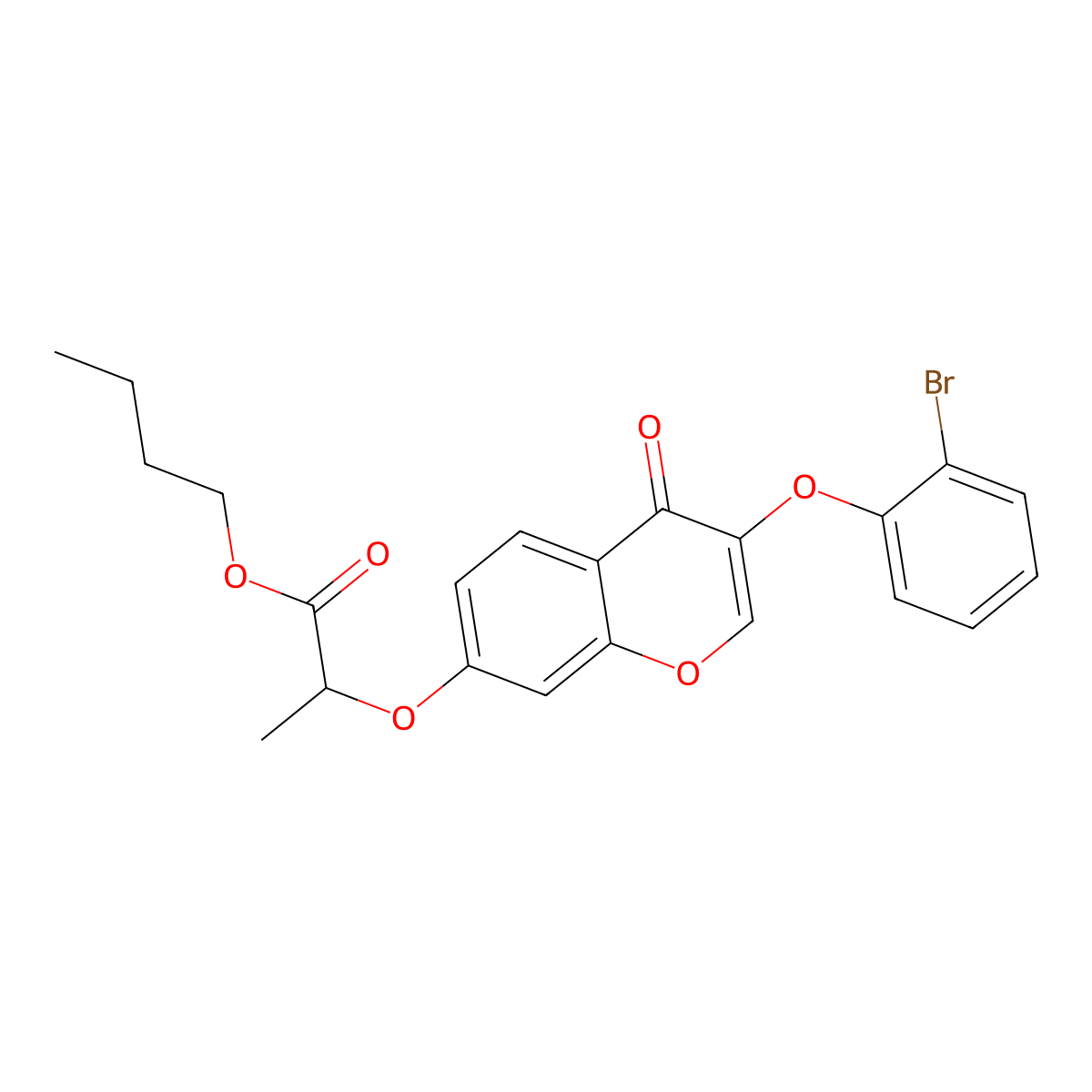 butyl 2-{[3-(2-bromophenoxy)-4-oxo-4H-chromen-7-yl]oxy}propanoate molecular structure, CAS 433697-87-1