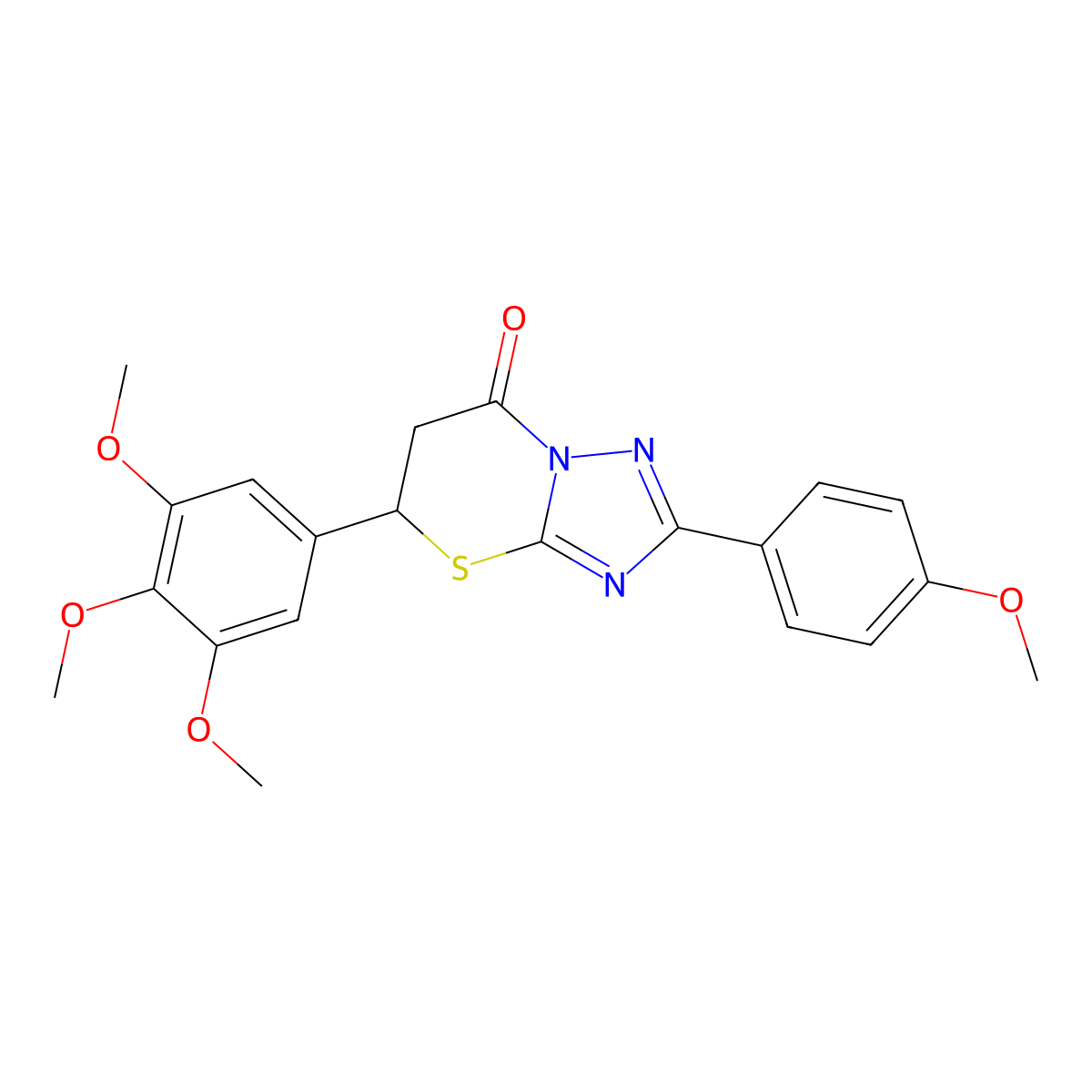 2-(4-methoxyphenyl)-5-(3,4,5-trimethoxyphenyl)-5,6-dihydro-7H-[1,2,4]triazolo[5,1-b][1,3]thiazin-7-one molecular structure, CAS 433697-98-4