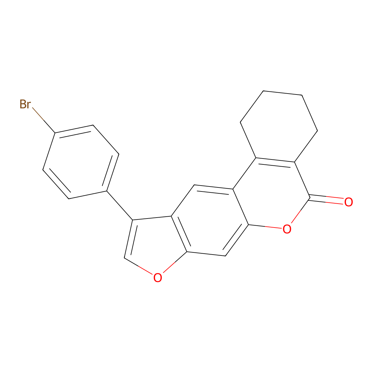 10-(4-bromophenyl)-1,2,3,4-tetrahydro-5H-benzo[c]furo[3,2-g]chromen-5-one molecular structure, CAS 433698-00-1