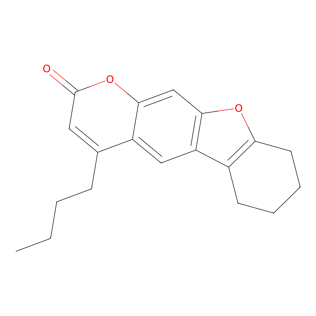 4-butyl-6,7,8,9-tetrahydro-2H-[1]benzofuro[3,2-g]chromen-2-one molecular structure, CAS 433698-23-8