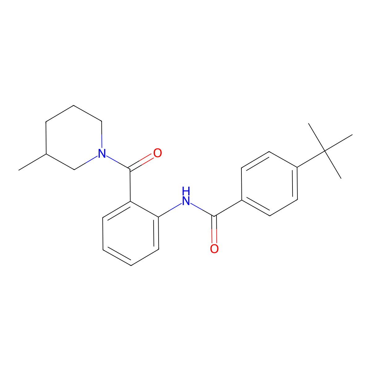 4-tert-butyl-N-[2-(3-methylpiperidine-1-carbonyl)phenyl]benzamide molecular structure, CAS 433698-25-0
