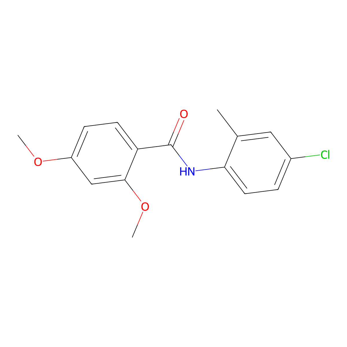 N-(4-chloro-2-methylphenyl)-2,4-dimethoxybenzamide molecular structure, CAS 433698-30-7