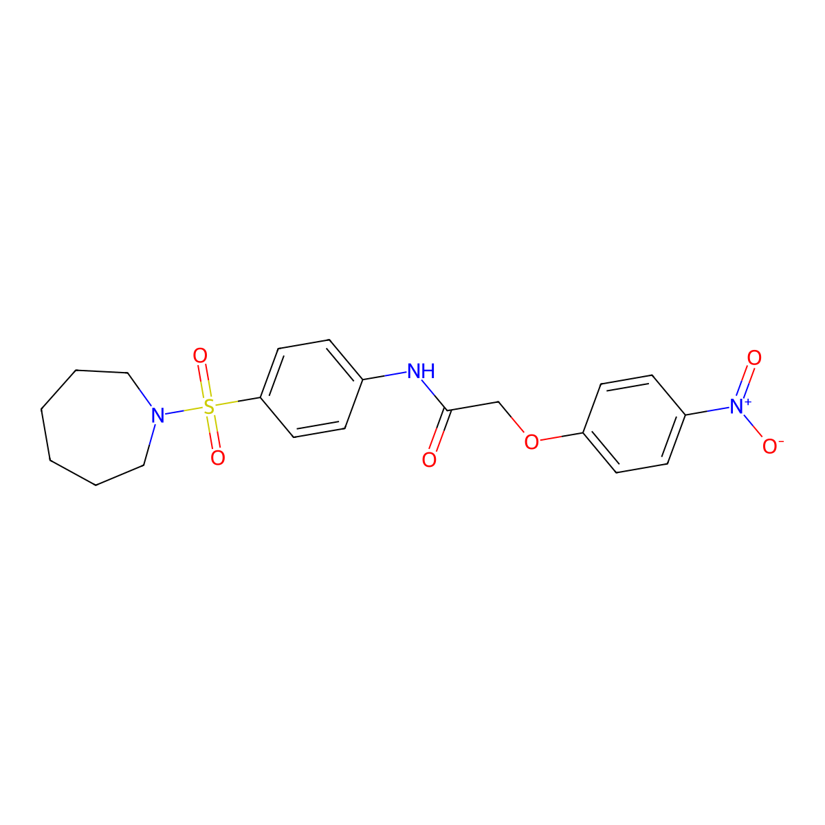 N-[4-(azepan-1-ylsulfonyl)phenyl]-2-(4-nitrophenoxy)acetamide molecular structure, CAS 433698-40-9