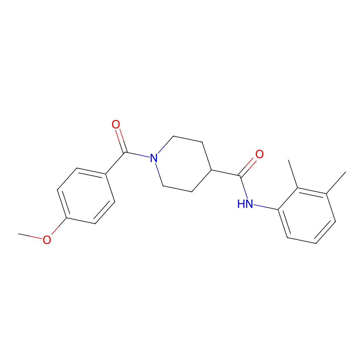 N-(2,3-dimethylphenyl)-1-(4-methoxybenzoyl)piperidine-4-carboxamide molecular structure, CAS 433698-61-4