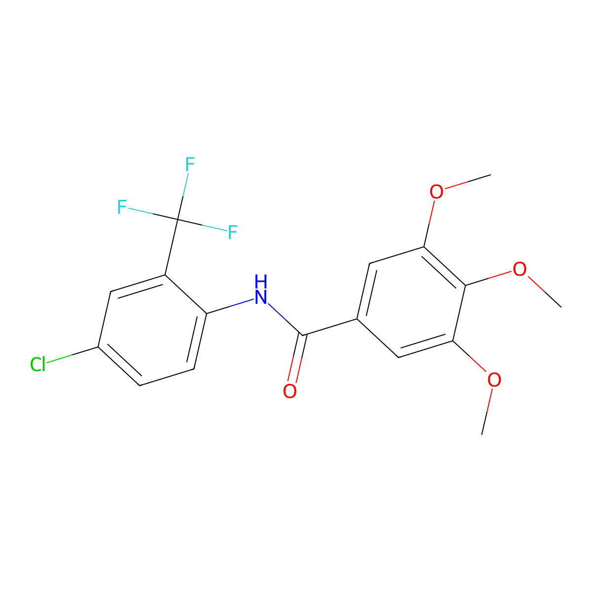 N-[4-chloro-2-(trifluoromethyl)phenyl]-3,4,5-trimethoxybenzamide molecular structure, CAS 433698-69-2