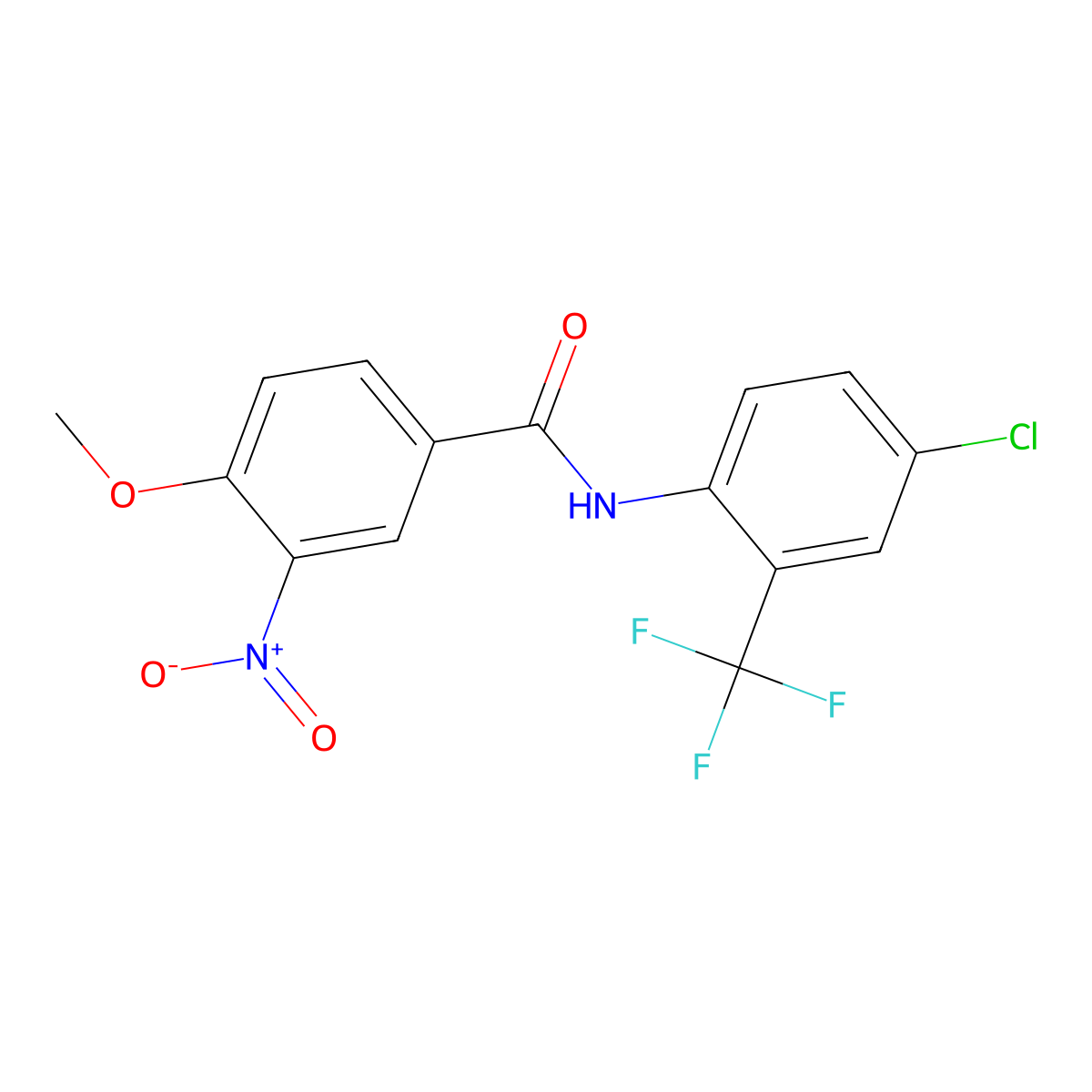 N-[4-chloro-2-(trifluoromethyl)phenyl]-4-methoxy-3-nitrobenzamide molecular structure, CAS 433698-79-4