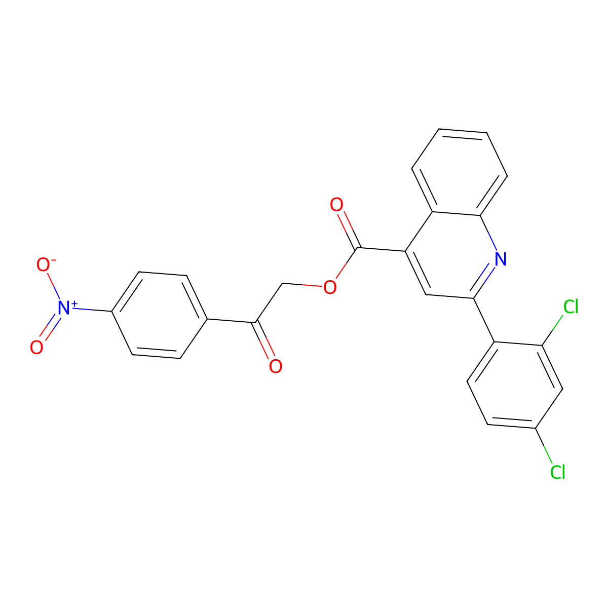 2-(4-Nitrophenyl)-2-oxoethyl 2-(2,4-dichlorophenyl)quinoline-4-carboxylate molecular structure, CAS 433698-92-1
