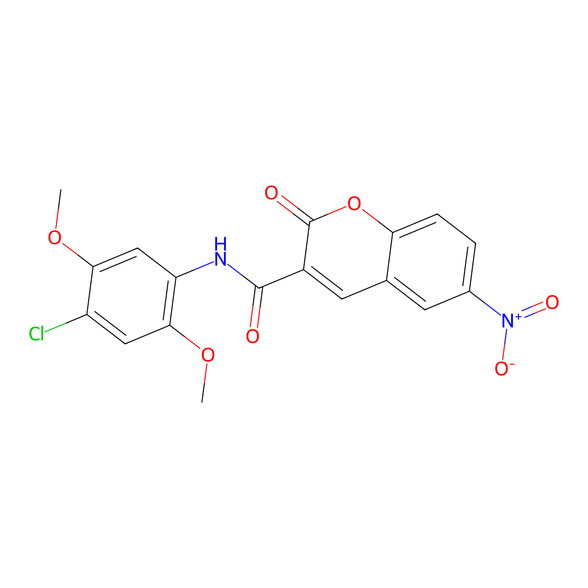 N-(4-chloro-2,5-dimethoxyphenyl)-6-nitro-2-oxo-2H-chromene-3-carboxamide molecular structure, CAS 433698-95-4