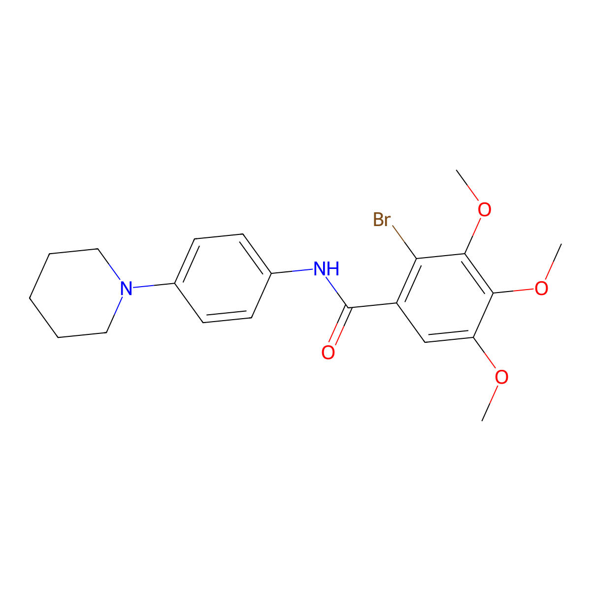 2-bromo-3,4,5-trimethoxy-N-[4-(piperidin-1-yl)phenyl]benzamide molecular structure, CAS 433698-96-5