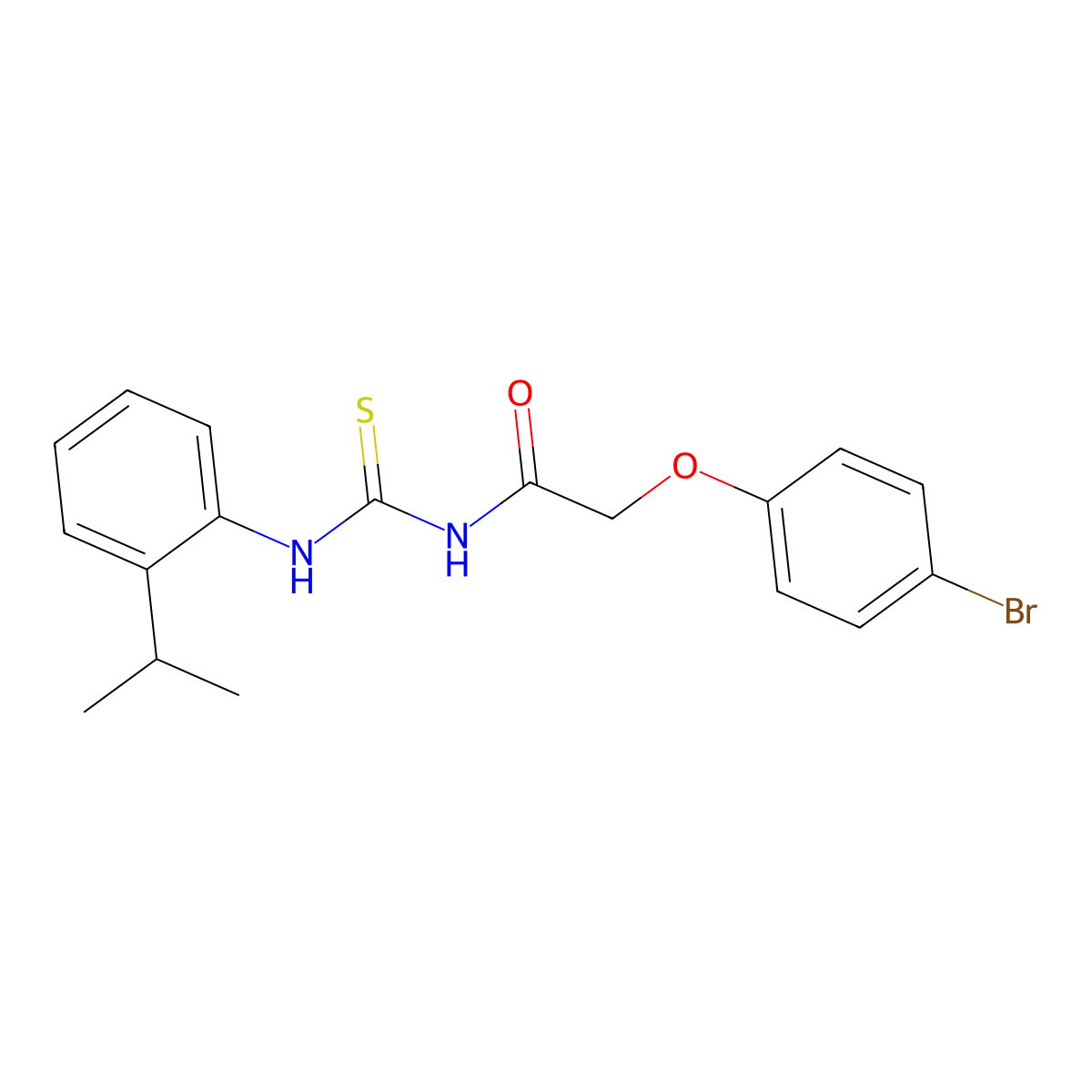 2-(4-bromophenoxy)-N-[(2-propan-2-ylphenyl)carbamothioyl]acetamide molecular structure, CAS 433699-00-4