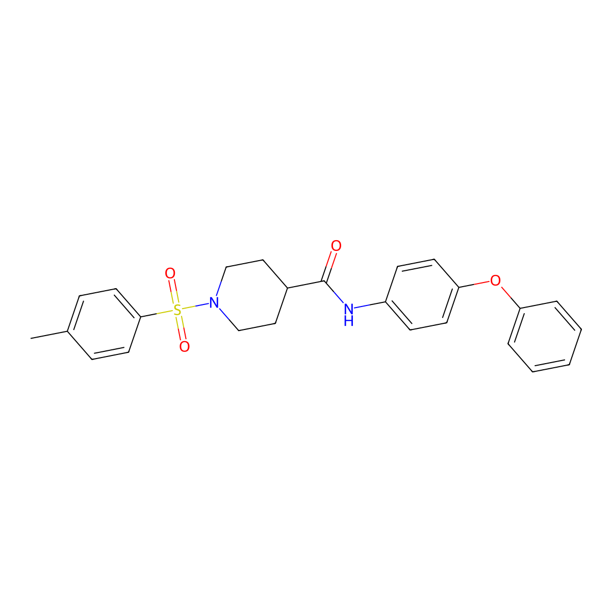 1-(4-methylphenyl)sulfonyl-N-(4-phenoxyphenyl)piperidine-4-carboxamide molecular structure, CAS 433699-01-5