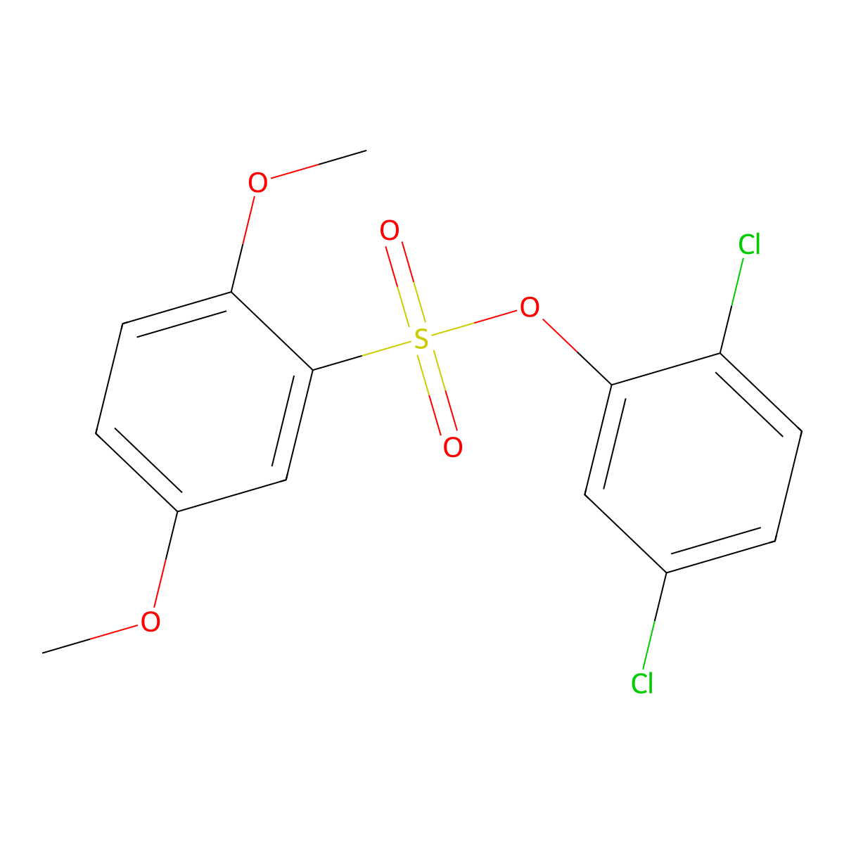 2,5-Dichlorophenyl 2,5-dimethoxybenzenesulfonate molecular structure, CAS 433699-29-7