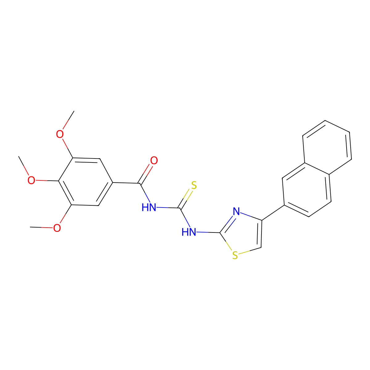 3,4,5-trimethoxy-N-[(4-naphthalen-2-yl-1,3-thiazol-2-yl)carbamothioyl]benzamide molecular structure, CAS 433699-48-0