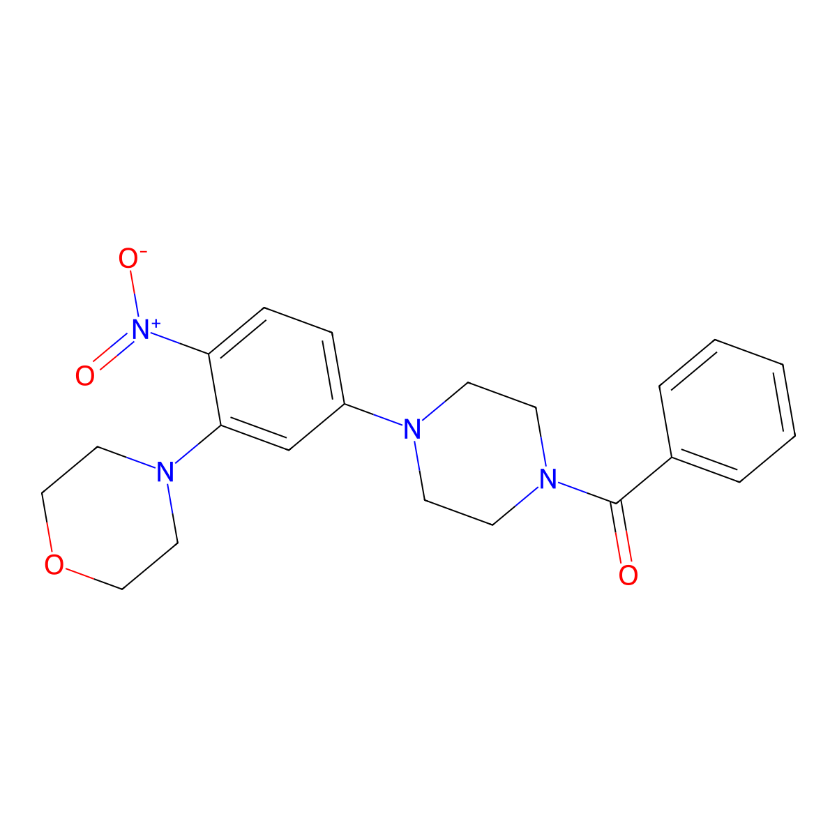 [4-(3-Morpholin-4-yl-4-nitrophenyl)piperazin-1-yl]-phenylmethanone molecular structure, CAS 433699-60-6