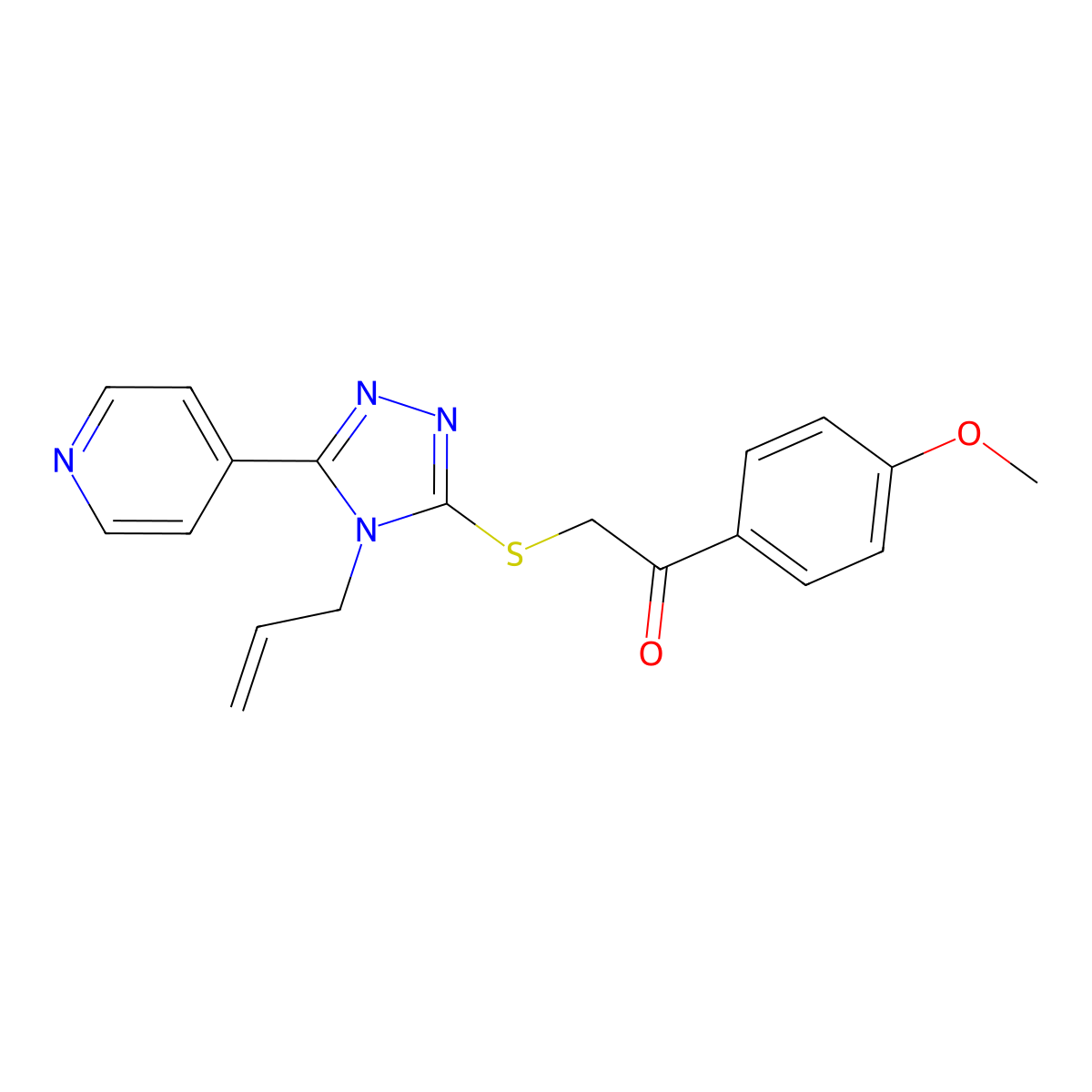 1-(4-methoxyphenyl)-2-{[4-(prop-2-en-1-yl)-5-(pyridin-4-yl)-4H-1,2,4-triazol-3-yl]sulfanyl}ethanone molecular structure, CAS 433699-95-7