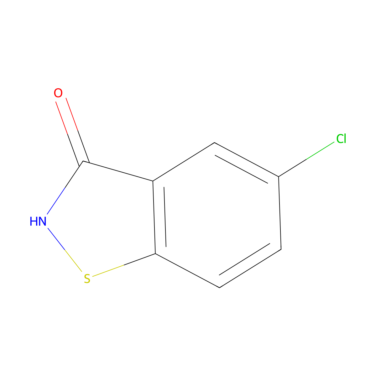5-Chloro-1,2-benzisothiazolin-3-one molecular structure, CAS 4337-43-3