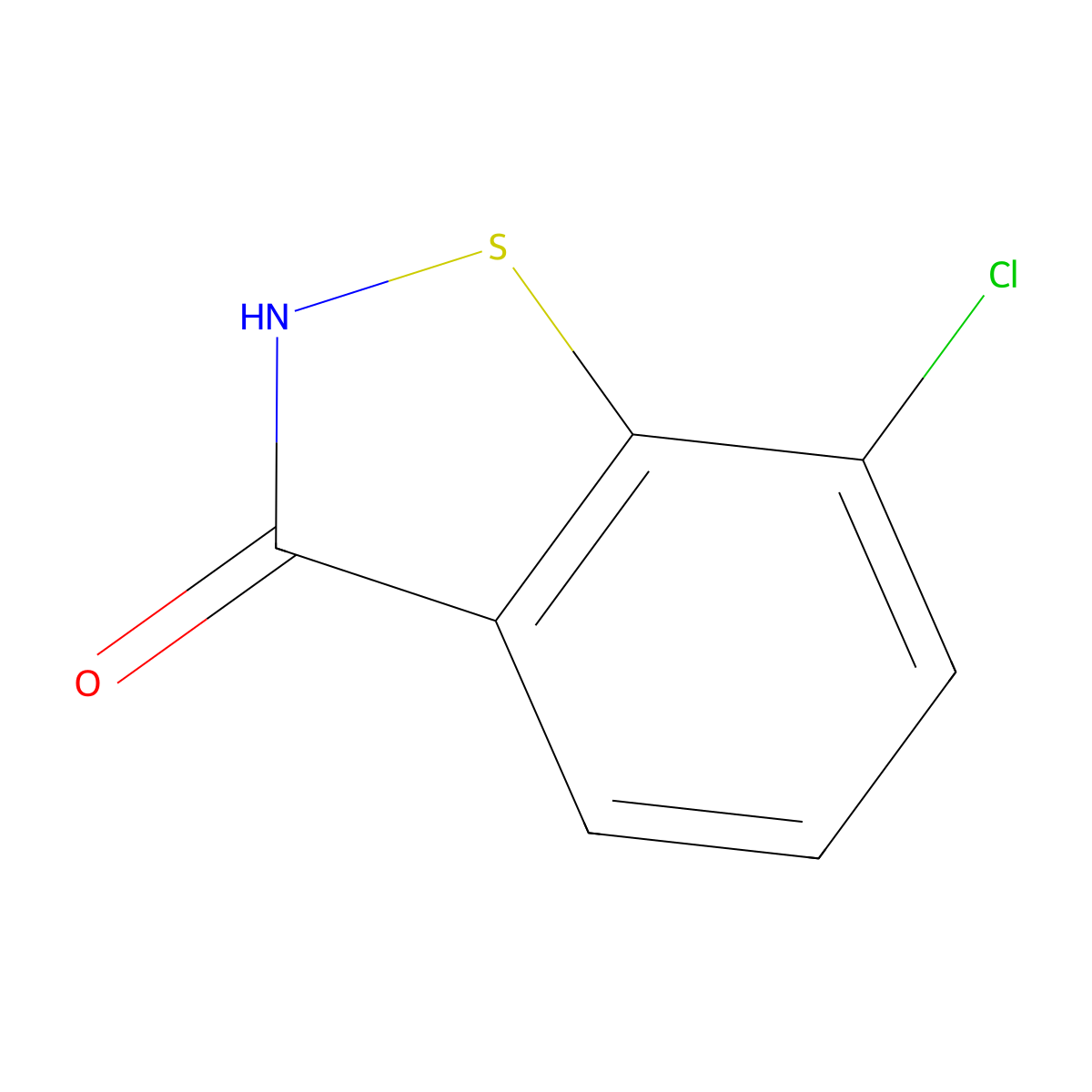 1,2-Benzisothiazol-3(2H)-one, 7-chloro- molecular structure, CAS 4337-44-4
