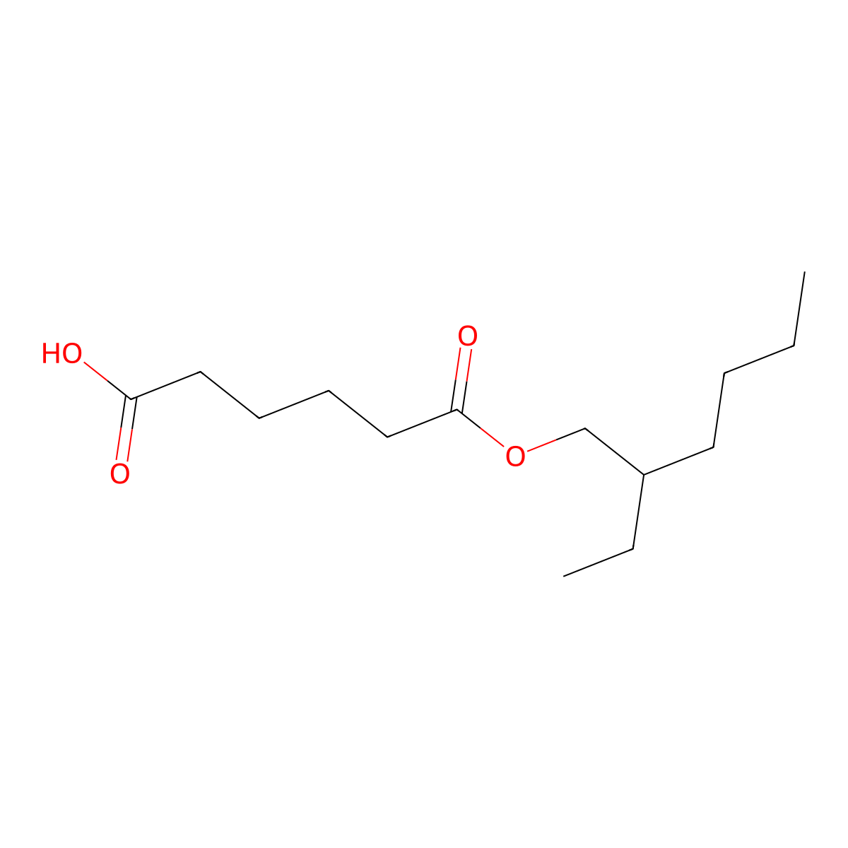 Mono(2-ethylhexyl) adipate molecular structure, CAS 4337-65-9