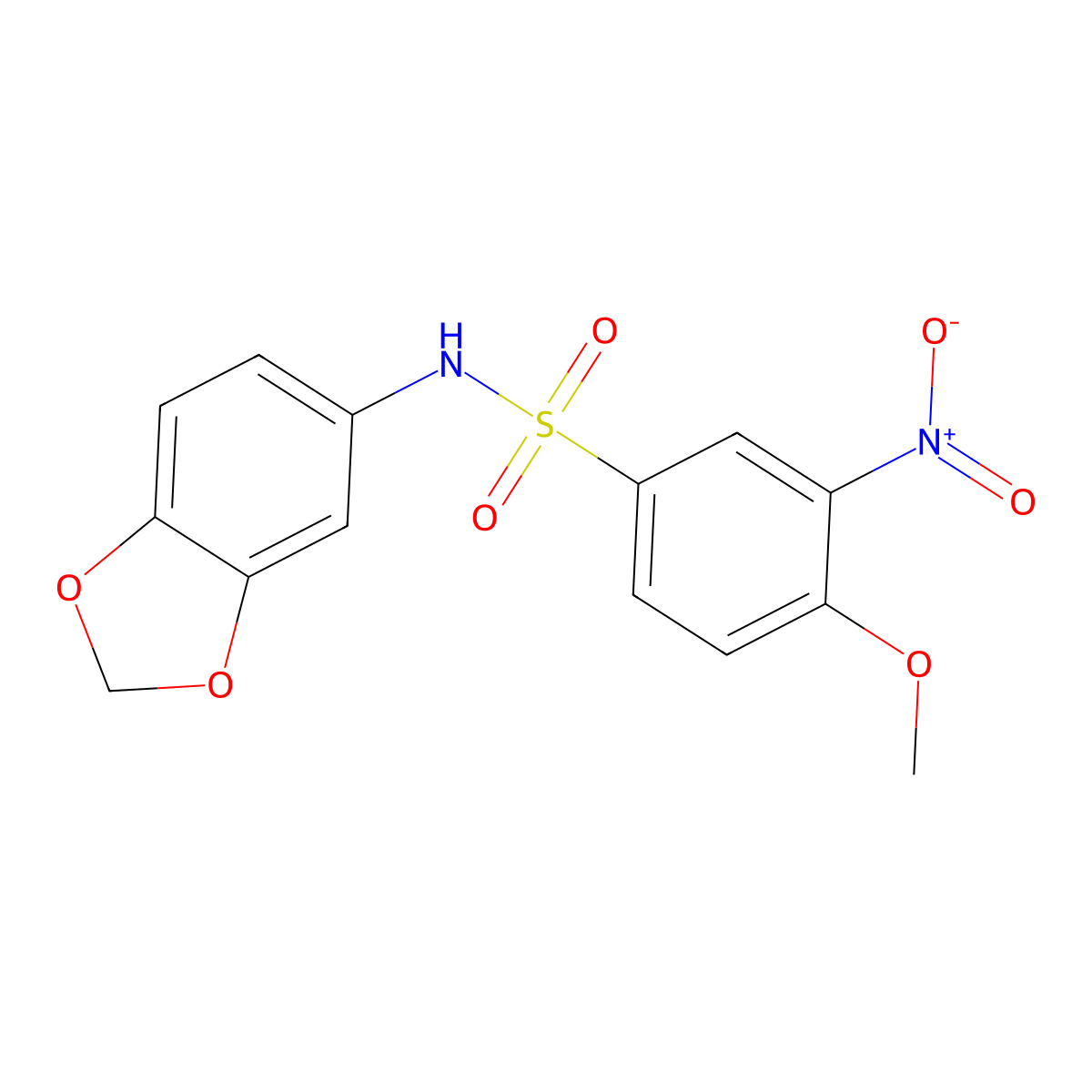 N-(1,3-benzodioxol-5-yl)-4-methoxy-3-nitrobenzenesulfonamide molecular structure, CAS 433700-01-7