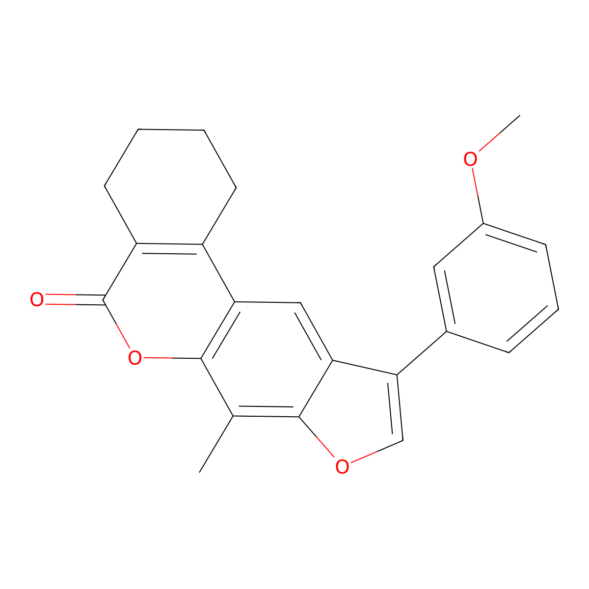 10-(3-methoxyphenyl)-7-methyl-1,2,3,4-tetrahydro-5H-benzo[c]furo[3,2-g]chromen-5-one molecular structure, CAS 433700-22-2