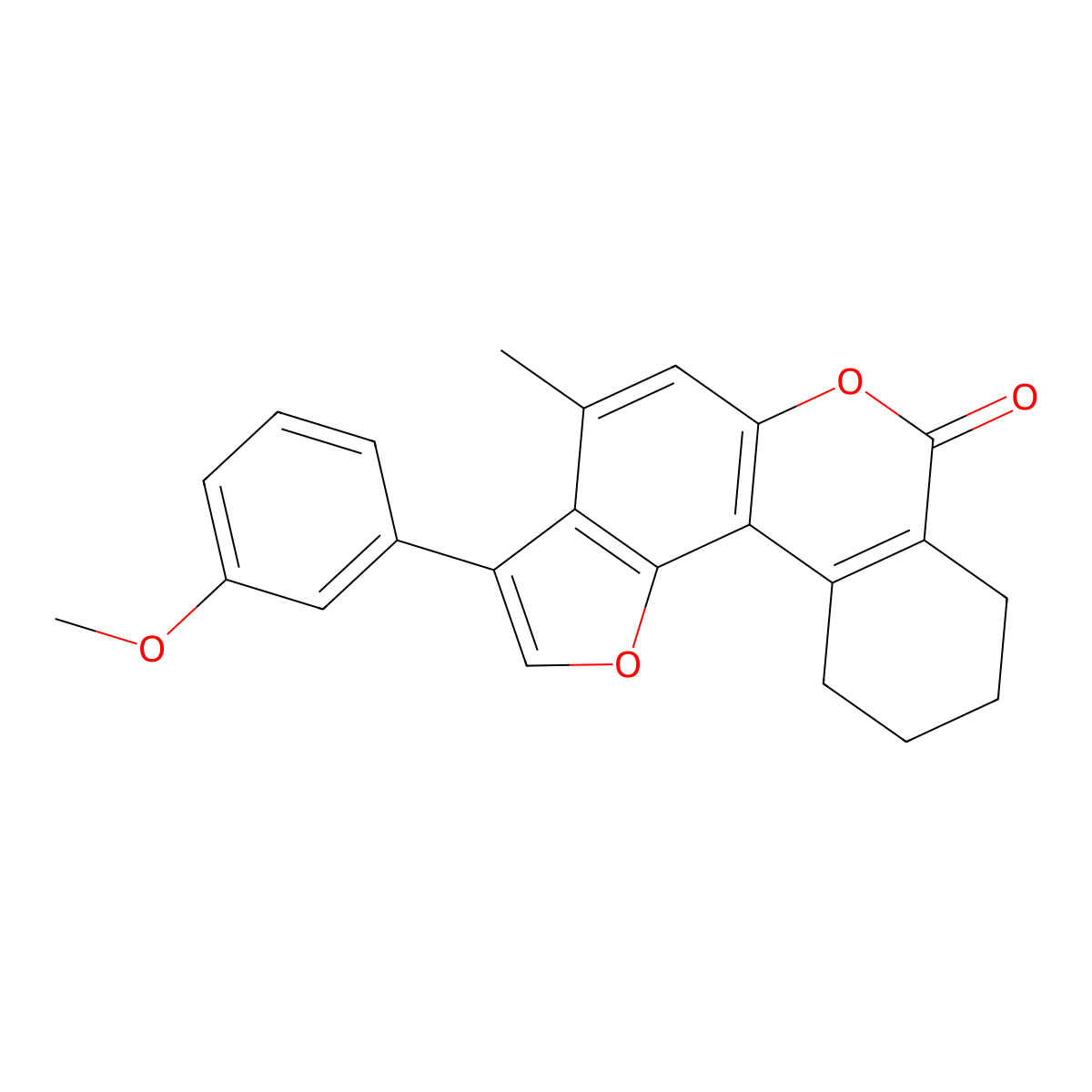 3-(3-methoxyphenyl)-4-methyl-8,9,10,11-tetrahydro-7H-benzo[c]furo[2,3-f]chromen-7-one molecular structure, CAS 433700-26-6