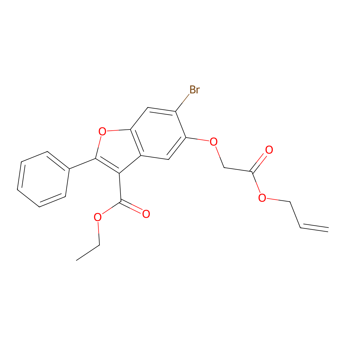 Ethyl 6-bromo-5-[2-oxo-2-(prop-2-en-1-yloxy)ethoxy]-2-phenyl-1-benzofuran-3-carboxylate molecular structure, CAS 433700-27-7