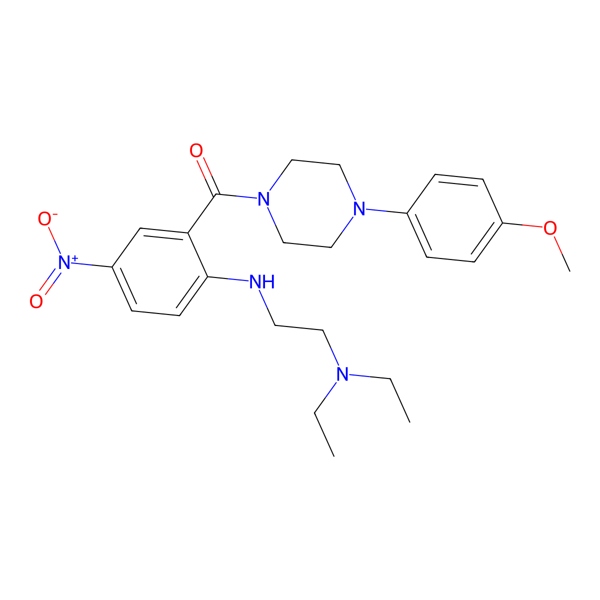 2-{[2-(Diethylamino)ethyl]amino}-5-nitrophenyl 4-(4-methoxyphenyl)piperazinyl ketone molecular structure, CAS 433700-28-8