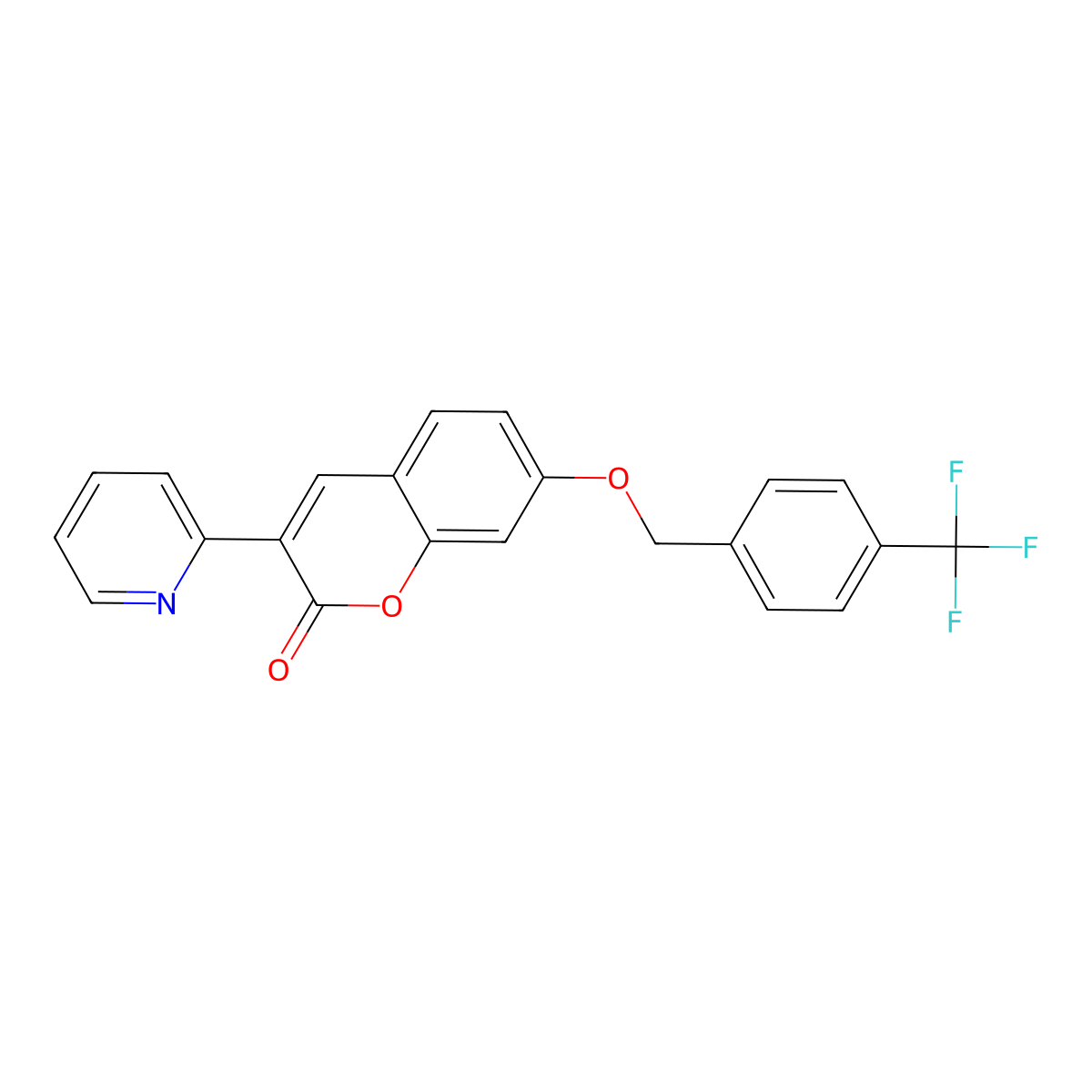 3-Pyridin-2-yl-7-[[4-(trifluoromethyl)phenyl]methoxy]chromen-2-one molecular structure, CAS 433700-39-1