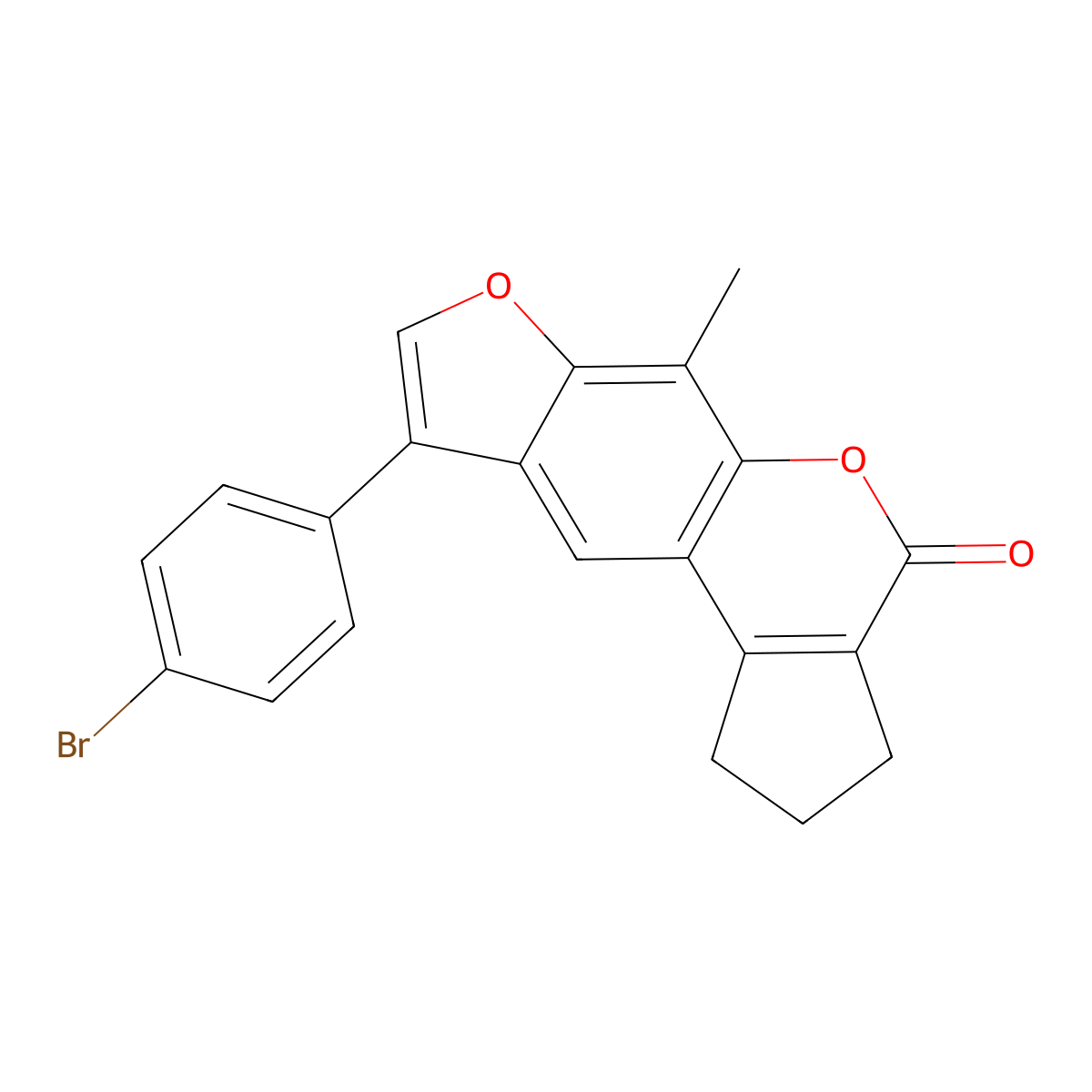 9-(4-bromophenyl)-6-methyl-2,3-dihydrocyclopenta[c]furo[3,2-g]chromen-4(1H)-one molecular structure, CAS 433700-46-0