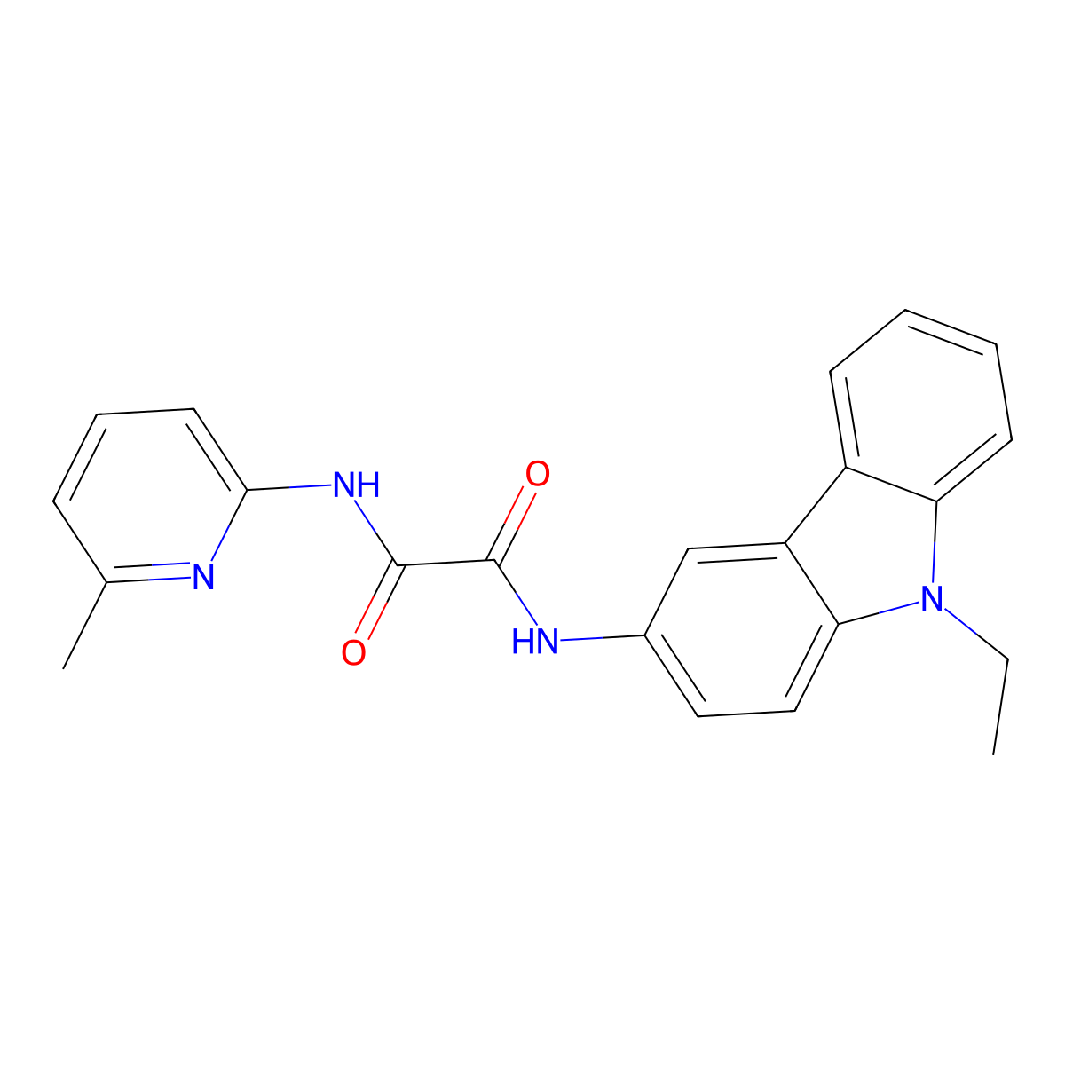 N-(9-ethylcarbazol-3-yl)-N'-(6-methylpyridin-2-yl)oxamide molecular structure, CAS 433700-54-0