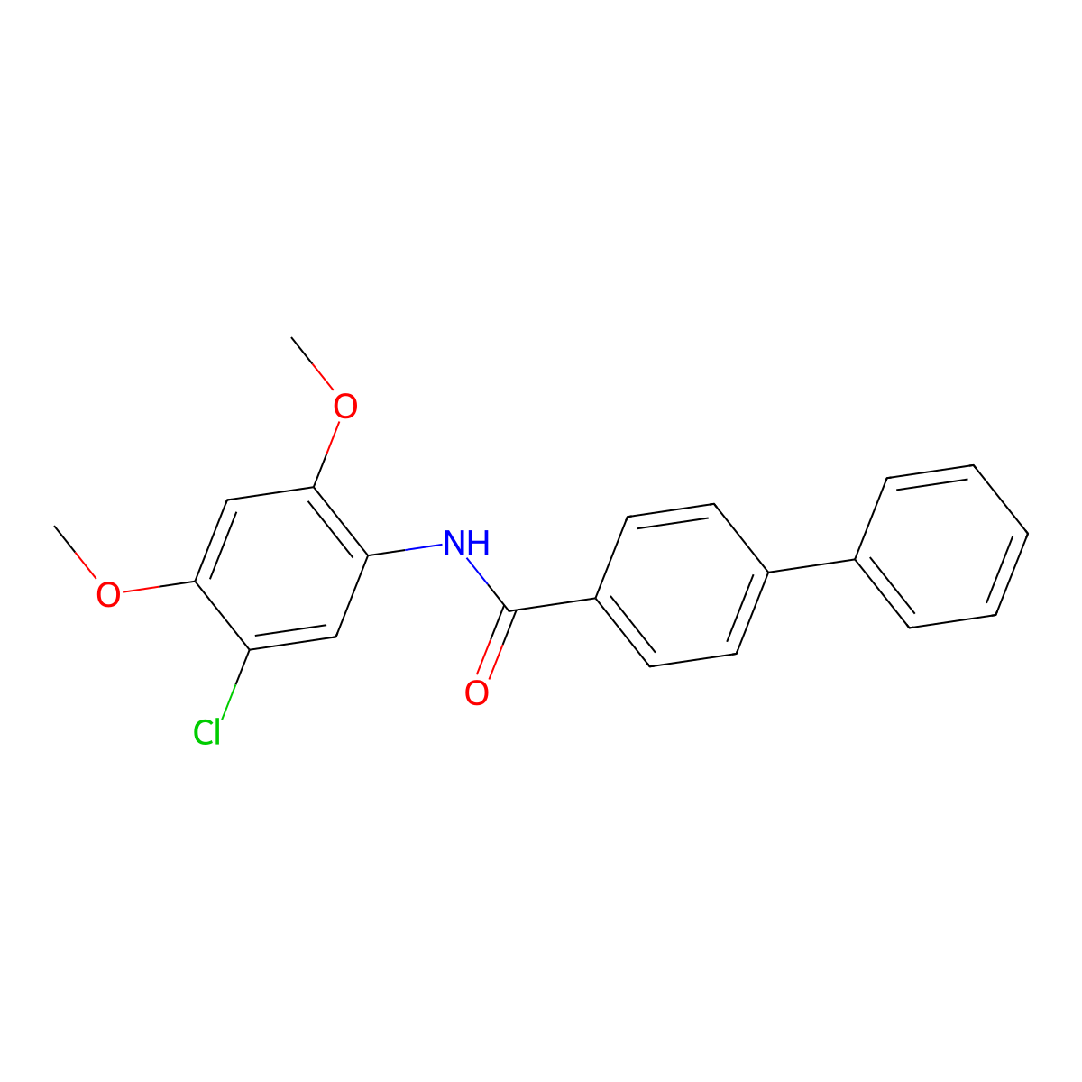 N-(5-chloro-2,4-dimethoxyphenyl)-4-phenylbenzamide molecular structure, CAS 433700-55-1