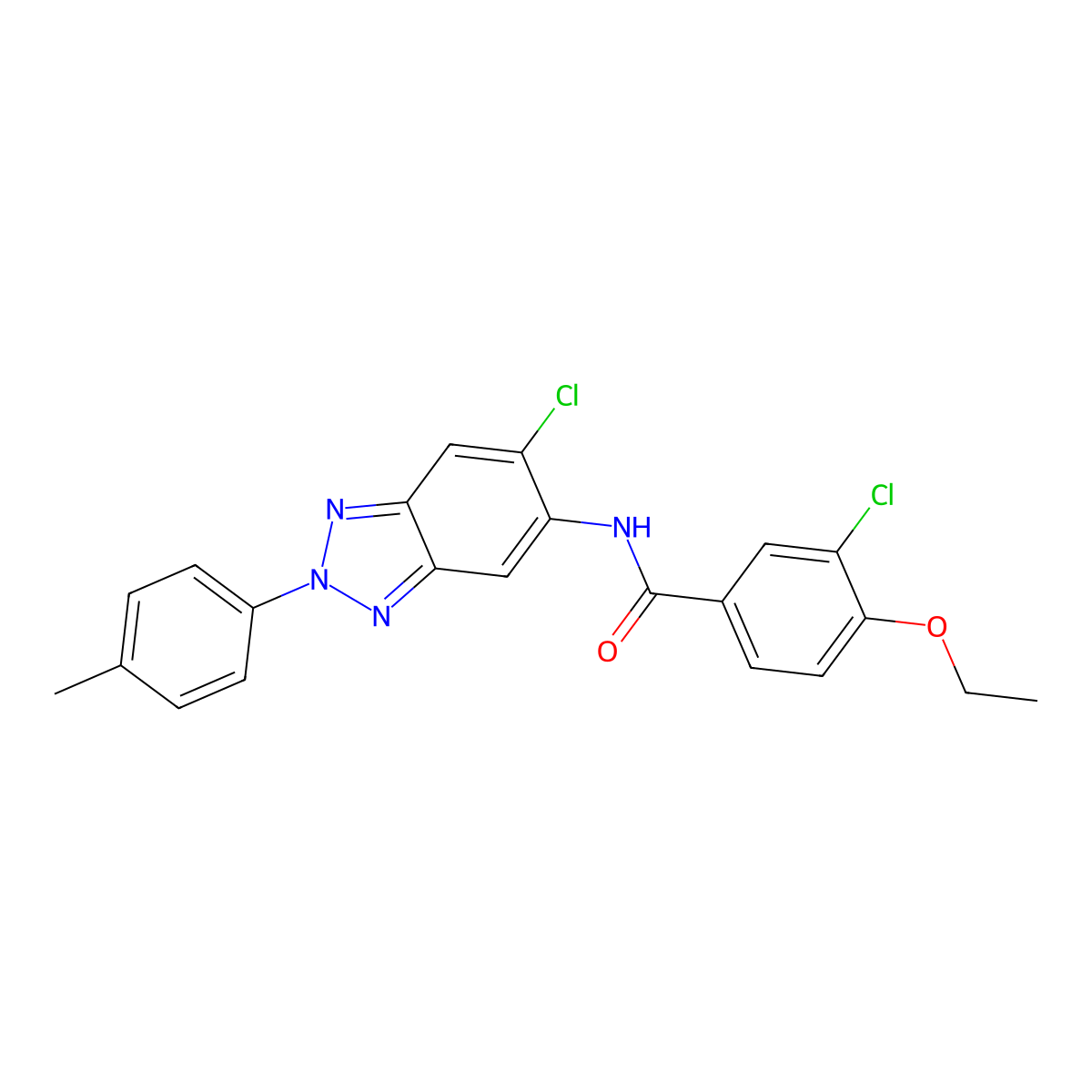 3-chloro-N-[6-chloro-2-(4-methylphenyl)benzotriazol-5-yl]-4-ethoxybenzamide molecular structure, CAS 433700-70-0