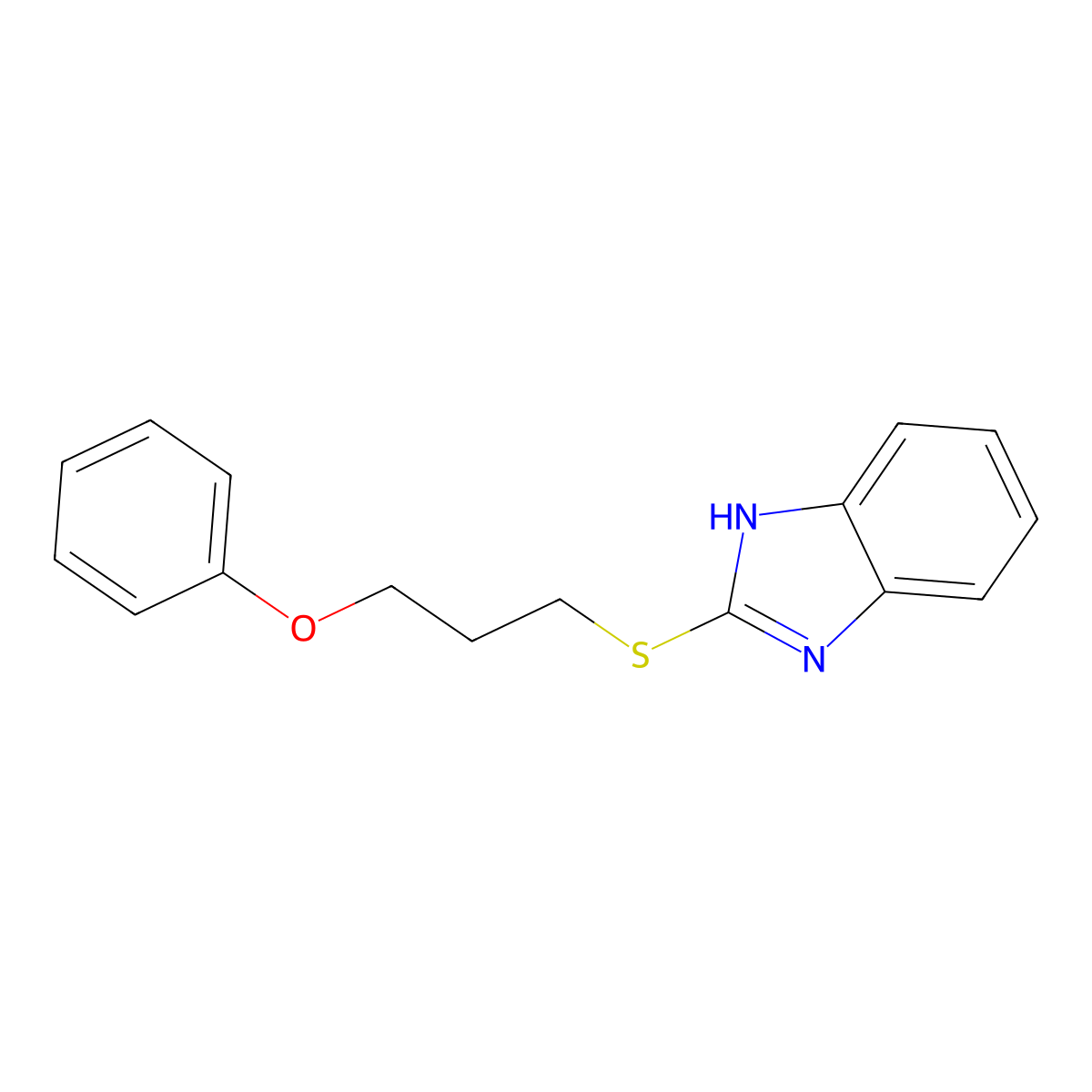 2-((3-phenoxypropyl)thio)-1H-benzo[d]imidazole molecular structure, CAS 433700-74-4