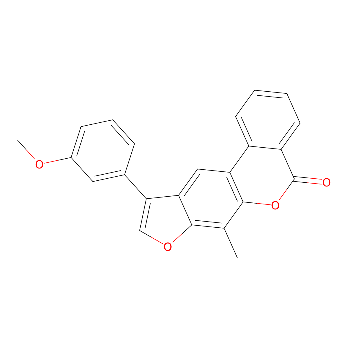 10-(3-methoxyphenyl)-7-methyl-5H-benzo[c]furo[3,2-g]chromen-5-one molecular structure, CAS 433700-77-7
