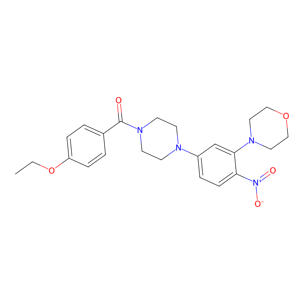 (4-Ethoxyphenyl)-[4-(3-morpholin-4-yl-4-nitrophenyl)piperazin-1-yl]methanone molecular structure, CAS 433700-85-7