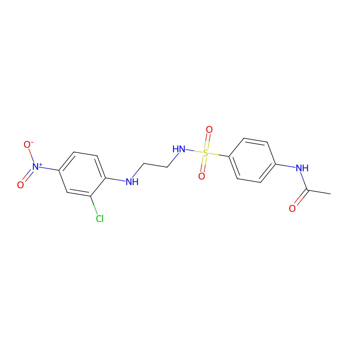 N-[4-[2-(2-chloro-4-nitroanilino)ethylsulfamoyl]phenyl]acetamide molecular structure, CAS 433700-90-4
