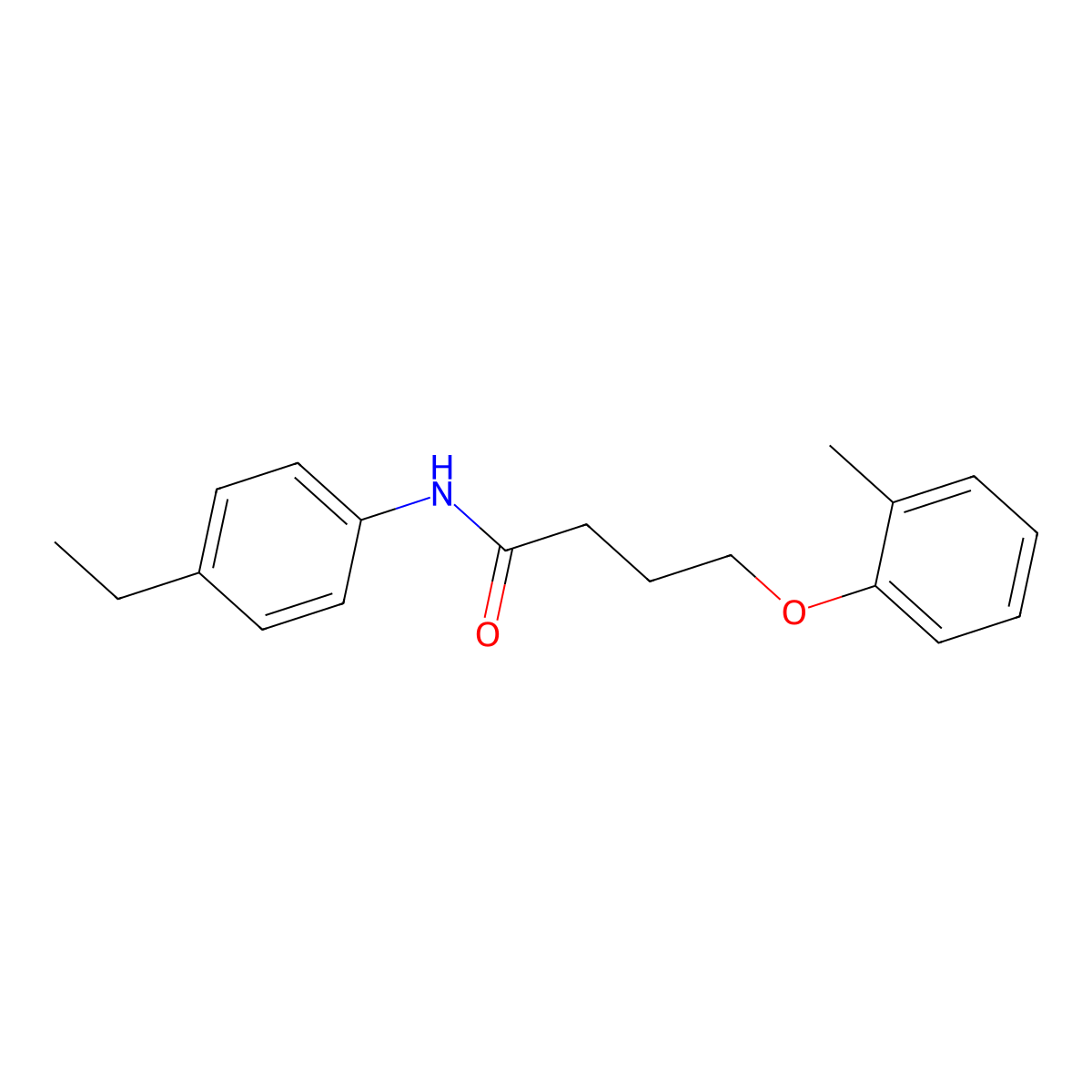 N-(4-ethylphenyl)-4-(2-methylphenoxy)butanamide molecular structure, CAS 433700-96-0