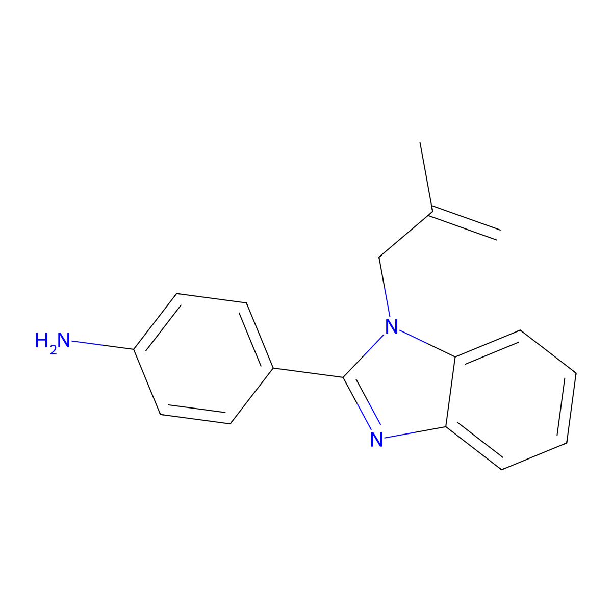 4-(1-(2-methylallyl)-1H-benzo[d]imidazol-2-yl)aniline molecular structure, CAS 433700-99-3